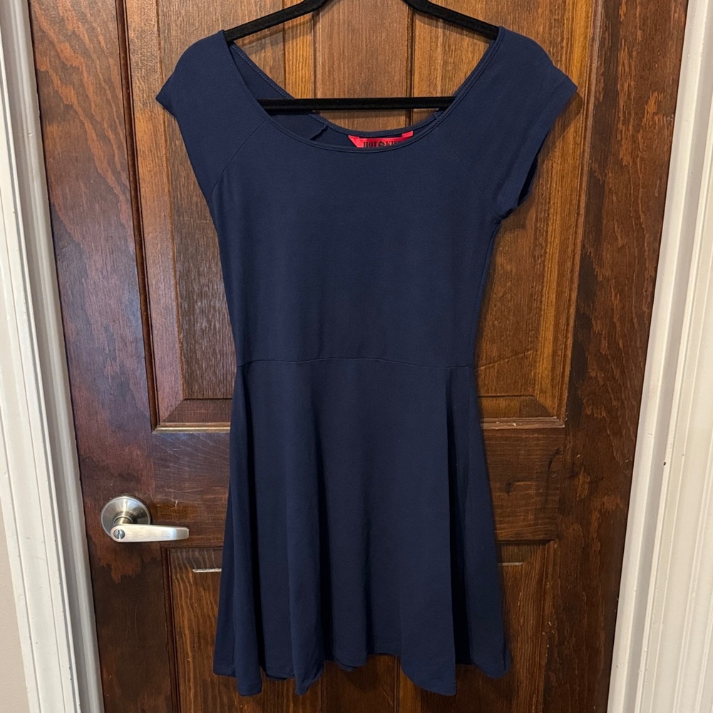Hot Kiss Sleeveless Navy Blue Mini Dress